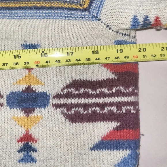 American Eagle Cotton‎ Wool Blend Sweater Hoodie Size X Small Blue Red - Picture 4 of 6